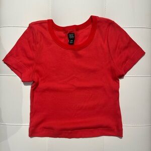 BDG Bright Red Ribbed Top